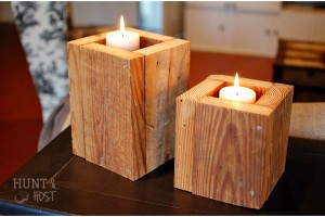 Salvaged wood candle box huntandhost.net