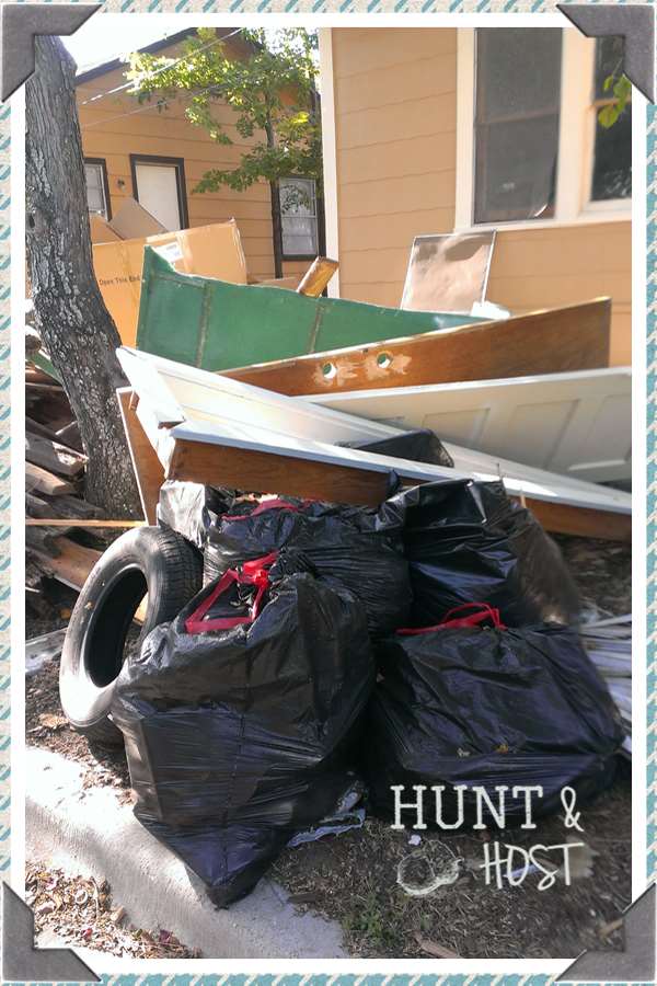 trash pile with door