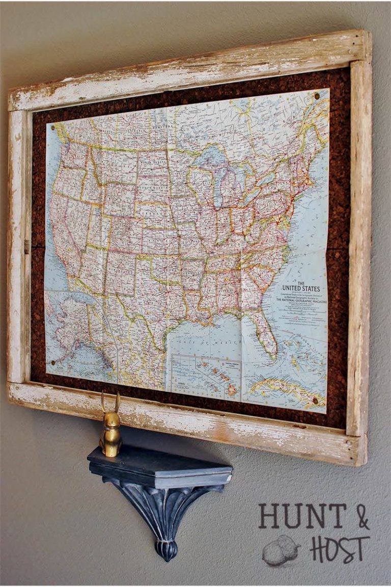window frame map bulletin board