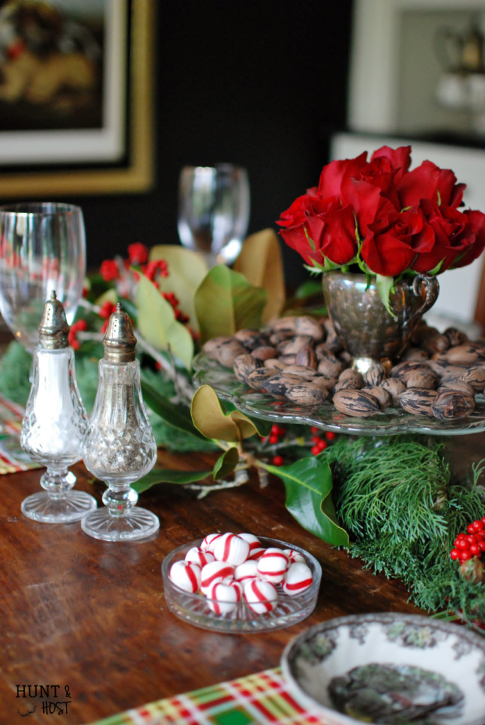 Christmas table magnolia pecan transferware huntandhost.net