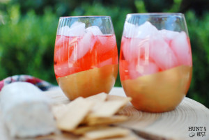 Easy DIY gold dipped party glasses, great for New Year's Eve, hostess gifts or any party affair!