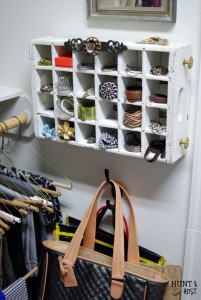 Soda Crate Jewelry Organizer. #junkReVision Challenge. huntandhost.net