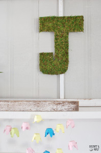 DIY moss letter. The easiest and least expensive idea here!