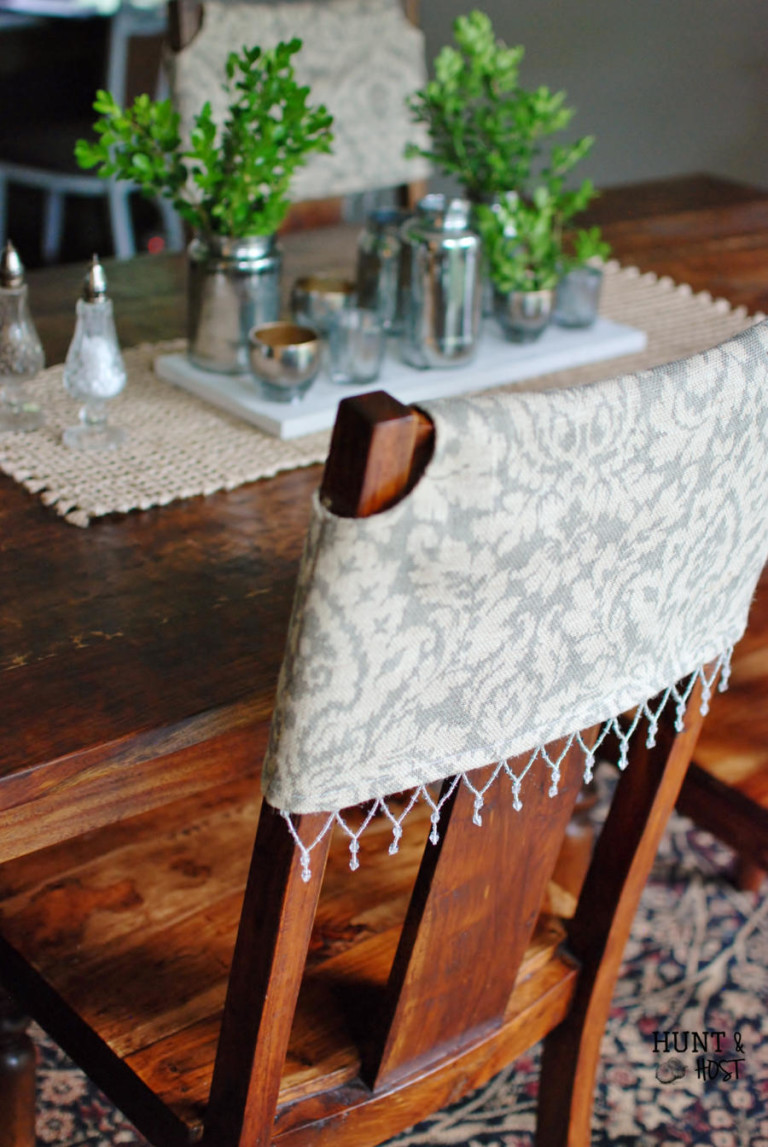 What to do when you don't want to paint your dining room furniture, but you want a change! www.huntandhost.net