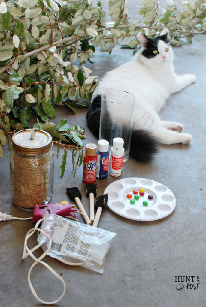 Patriotic Twig Vase: A fun summer project made from the junk in your yard. www.huntandhost.net