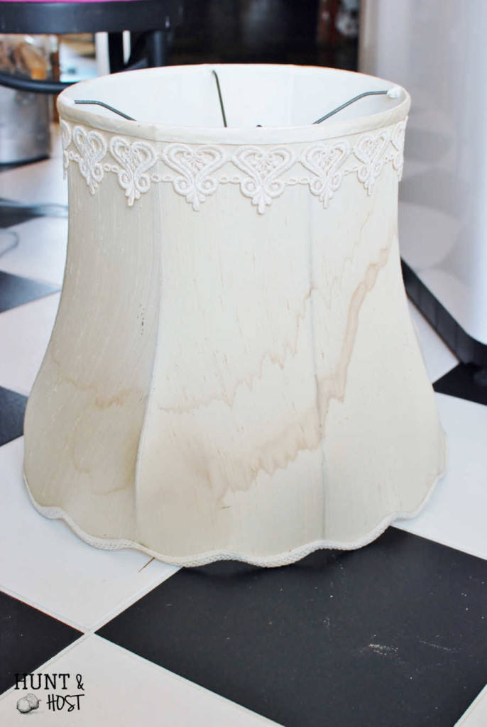 A vintage lamp shade becomes a gorgeous centerpiece. It has good bones. Ezekiel 37:5