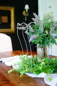 A vintage lamp shade becomes a gorgeous centerpiece. It has good bones. Ezekiel 37:5