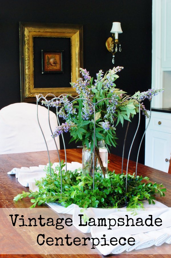 A vintage lamp shade becomes a gorgeous centerpiece. It has good bones. Ezekiel 37:5