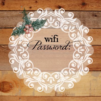 Free Holiday WIFI Password Printable