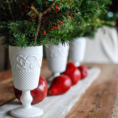 Never Underestimate: $3 Milk Glass Centerpiece