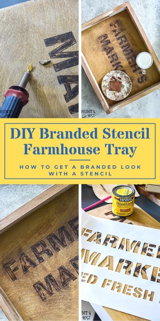 Try this stencil technique, use a stencil as a pattern to brand your DIY sign, box or other wooden crafts with precision. Such a beautiful aged look to try on your wood craft projects and use your stencils in a new way. #stenciltips #woodburning #woodcraft