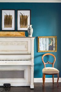 Painted Piano: This 100 year old piano gets a makeover with a two color scheme, a fresh piano painting idea with a color and product source guide.