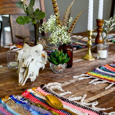 Boho Table Setting: Dollar Store Decorating for Fall