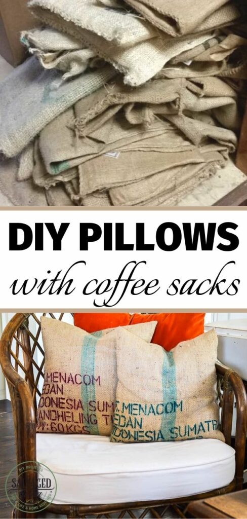 coffee bean sacks and pillows