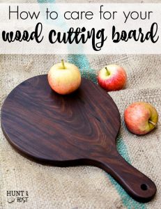 Instructions on how to care for your wood cutting board, old or new. The easiest way to sanitize and remove stains from your cutting board or butcher block.