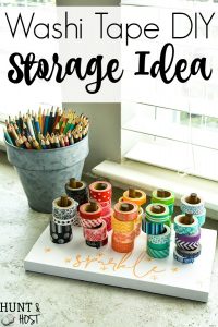 Need an easy Washi tape storage idea? Look no further! This DIY Washi tape organization station will have you whipping out Washi tape crafts like a champ.