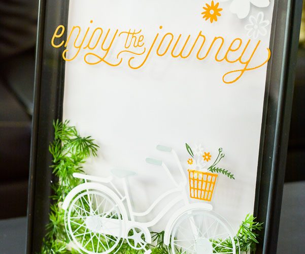 See how to change the color of a gold picture frame and update your old picture frame with a fresh new look. This sweet typography bicycle art is perfect for spring and great inspirational wall art!