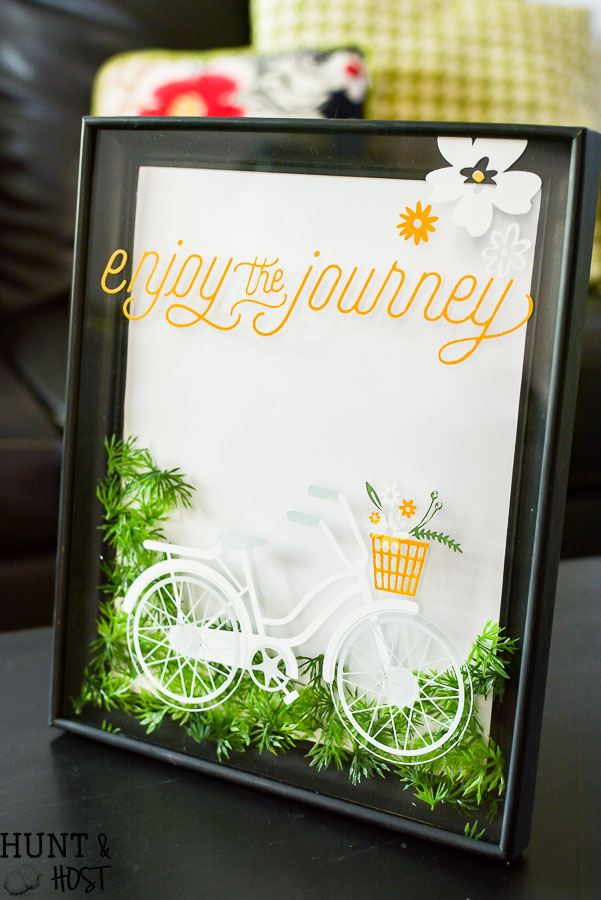See how to change the color of a gold picture frame and update your old picture frame with a fresh new look. This sweet typography bicycle art is perfect for spring and great inspirational wall art!