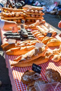 Charcoal bread from the French brocante for dinner. A perfect day shopping in small town France for vintage finds.
