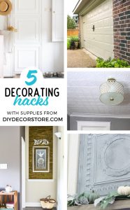 Taking your boring art niche up a notch with this quick afternoon makeover. How to install peel and stick wood tiles to decorate a small space with rustic style. #woodtile #artniche #rusticdecor #woodwall #easyshiplap