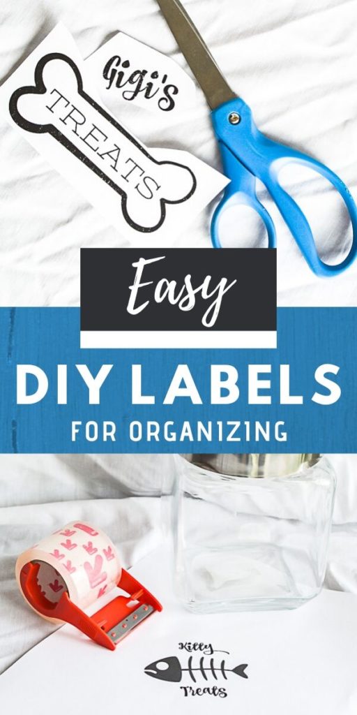 Create easy DIY labels for organizing with this DIY hack that is budget friendly, you can organize your pantry like a pro now! Use this super cool label making trick to organize your craft room, closet, refrigerator, pantry or office. #labelmaker #organizinghack #treatjar #graphicfont 