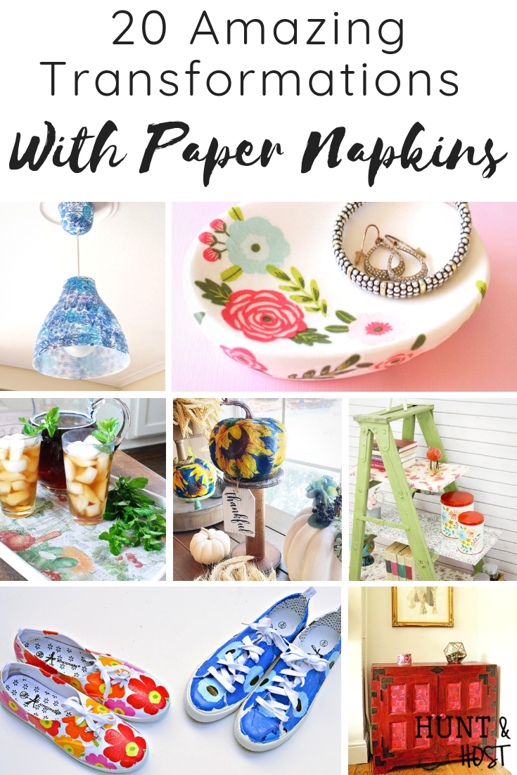 See the most amazing transformations with paper napkins on home decor. Update home decor on a budget with these paper napkin makeover ideas! #papernapkins #napkin[ainting #easydiy #thrifteddecorupdates