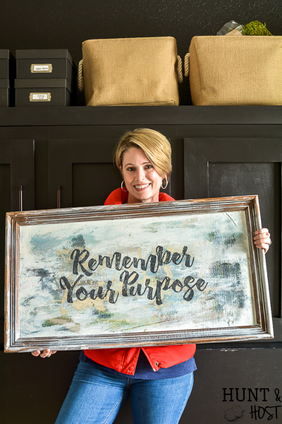 If you come across old artwork in thrift stores and wonder how you can re-purpose it, this is a great idea on how to switch up old art prints into modern DIY typography art. #thriftstorefind #DIYartwork #pctureframerepurpose #vintagestyle