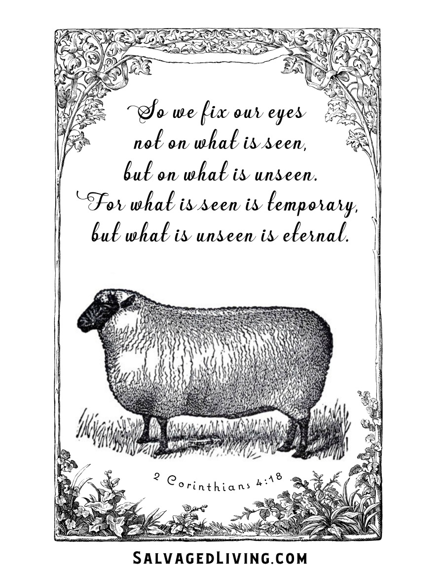 2 Corinthians 4:18 free art print, free cell phone wallpaper, free Facebook Header. 