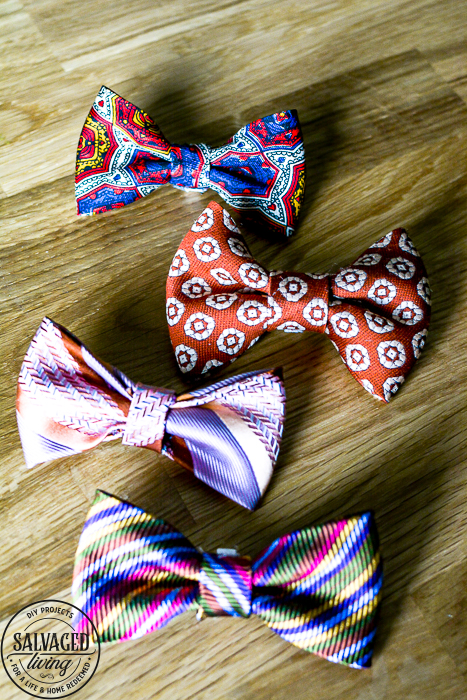 This dog bow tie DIY tutorial is special because we use vintage neckties for pet bow ties! Add some vintage style to your pooch's wardrobe with this easy bowtie tutorial! #dapperdog #dogbowtie #catbowtie #animalclothes #petaccessories #dogcollardiy #diypetaccessory #necktieproject #scrapfabricproject #vintagenecktieidea