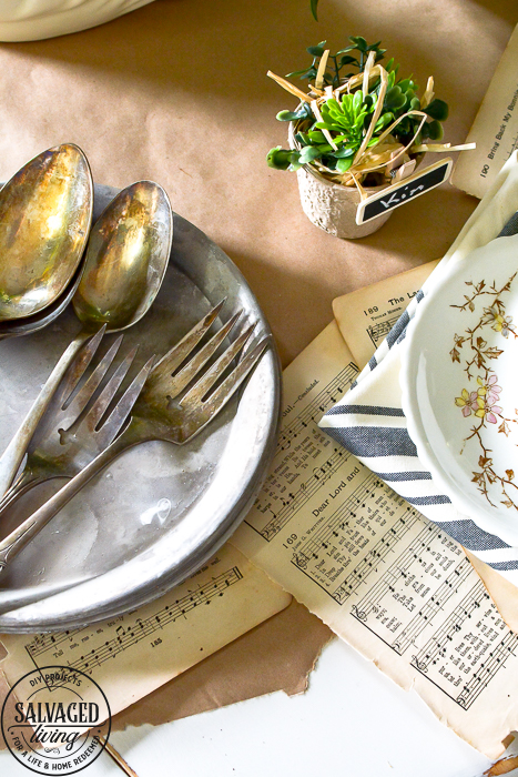 Mix vintage and dollar store finds for the perfect garden tablescape, feel like you are dining at a gorgeous garden party every night and it's inexpensive! #dollarstorediy #dollarstoretable #99centstoreDIY #99centstore #99centstoredecor #vintagegarden #vintagetablesetting #swandecor 