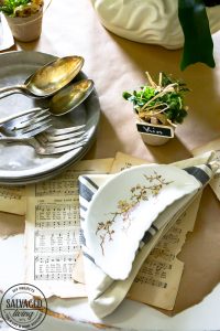 Mix vintage and dollar store finds for the perfect garden tablescape, feel like you are dining at a gorgeous garden party every night and it's inexpensive! #dollarstorediy #dollarstoretable #99centstoreDIY #99centstore #99centstoredecor #vintagegarden #vintagetablesetting #swandecor