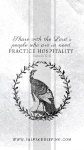 November 2019 Bible Memory Verse: Share with the Lord's people who are in need. Practice hospitality. Romans 12:13