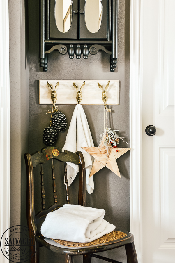 Think upcycle when it comes to adding a medicine cabinet to your bathroom decor. I updated this thrift store cabinet into an update medicine cabinet with my Wagner paint sprayer for a professional paint finish. Extra storage with a vintage vibe is always a fun addition to your home decor. #upcycle #furnitureupdate #medicinechest #bathroomstorage #thriftstoreproject #storageidea #bathroomdecor #vintagebathroom