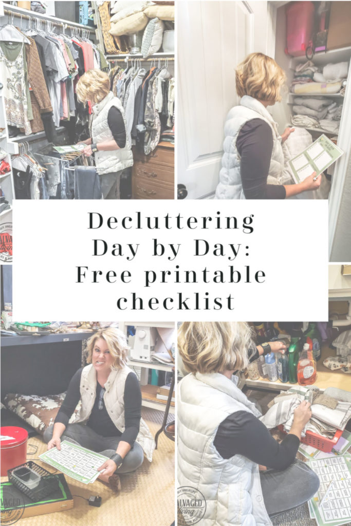 Declutter your home easily with this day by day, room by room free printable checklist that'll help you organize your home and create an environment you love! This free printable checklist for decluttering your home room by room, day by day will help you feel organized for the new year painlessly! #springcleaningchecklist #easyorganizing #declutterchanllenge #declutterideas 