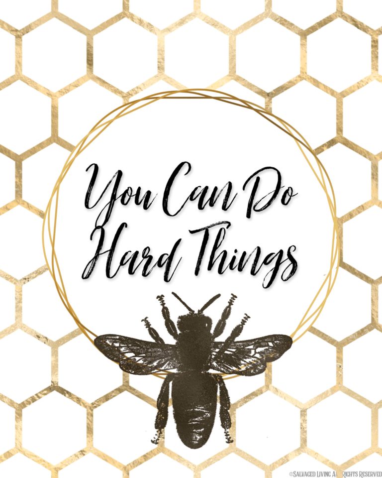 You can do hard things free print for encouragement when you struggle. Perfect for your office or home inspirational decor. #inspirationalquotes #freeprint #freeart