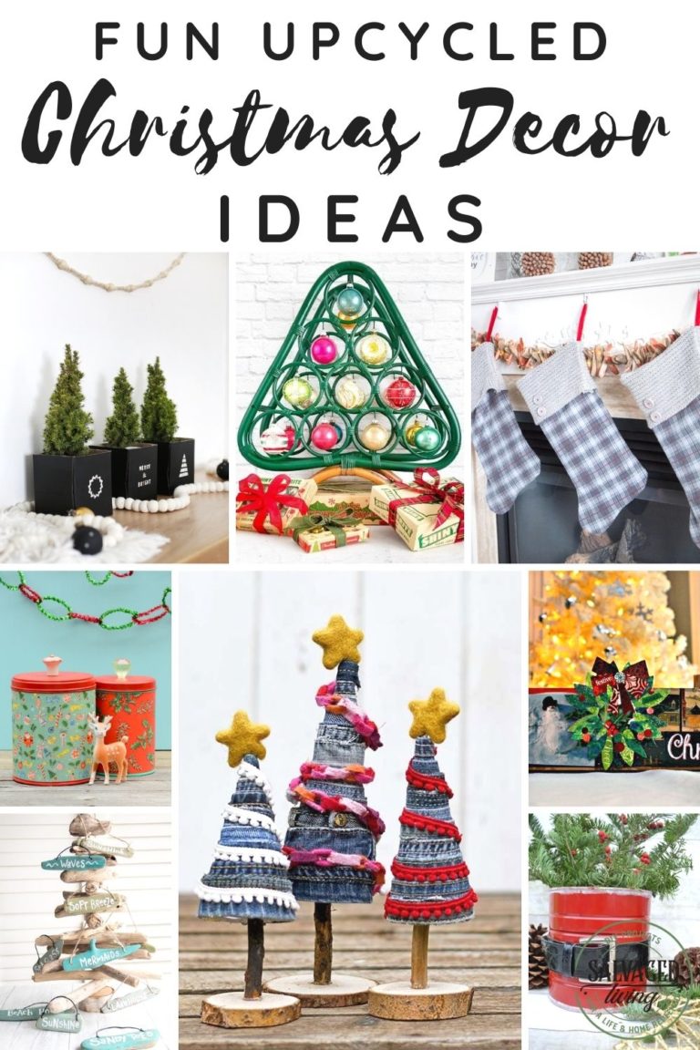 Magnificent upcycled Christmas decor ideas await your crafting to do list, you can repurpose your way to Christmas this year! See this list of fun ways to make DIY Christmas decorations on a budget with upcycled style. #christmasideas #christmascrafts