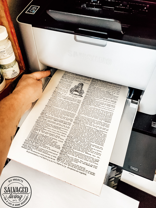 Learn how to print on old dictionary pages 4 up for small prints you can use in home decor or gifts. Perfect for DIY crafting and graphic art. #book pages #hymnalprints #Dictionarycraft #Bibleart