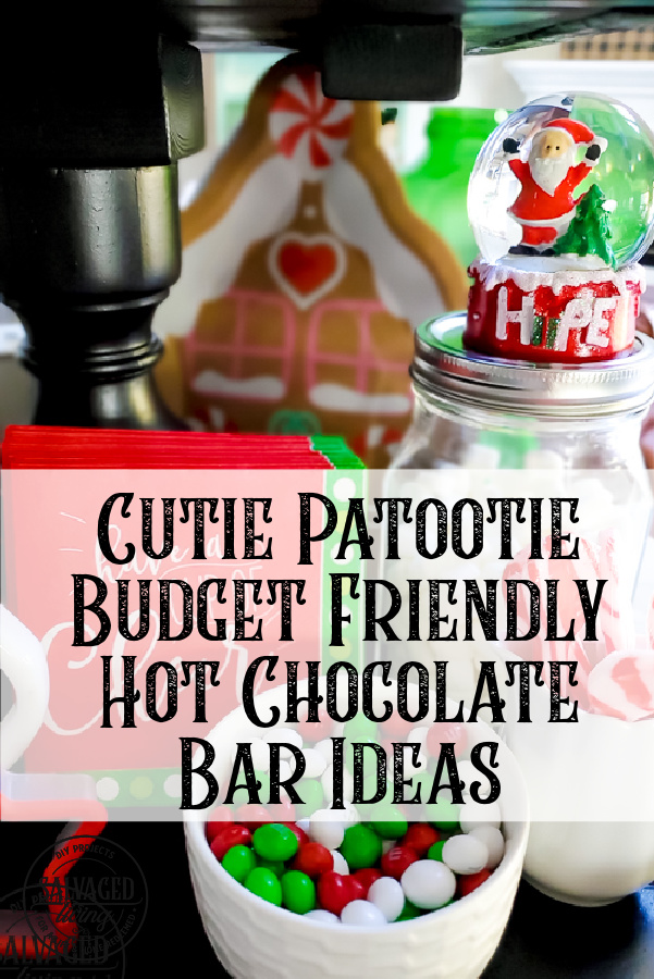 Get some cutie patootie budget friendly hot chocolate bar ideas from my DIY tiered tray hot cocoa station! I'll show you how to decorate your hot chocolate bar and where to get items for your cocoa bar. We've had so much fun with it this holiday season! #hotchocolatebar #budgetdecoratingforChristmas #cocostation