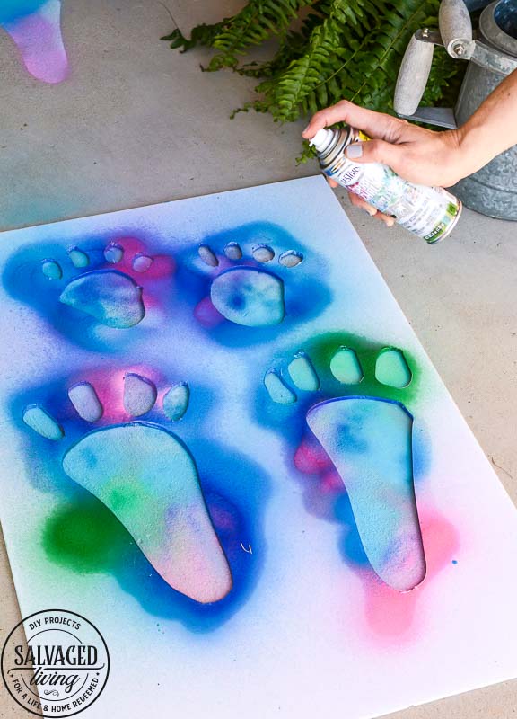 Make DIY Easter Bunny tracks your friends and family will love for your Easter decorating. These are perfect proof that Peter Rabbit hopped on by this Easter. Testors Spray Chalk is perfect to create a washable bunny trail. Use this spray chalk on concrete, snow, glass, dirt, vinyl siding, asphalt, pavers and more. Rinse off with water and enjoy a creative and colorful Easter outdoors! #spraychalk #testors #testorsspraychalk #easter #easterbunny #eastersunday #happyeaster #sponsored