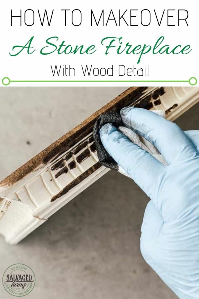 staining wood mantel