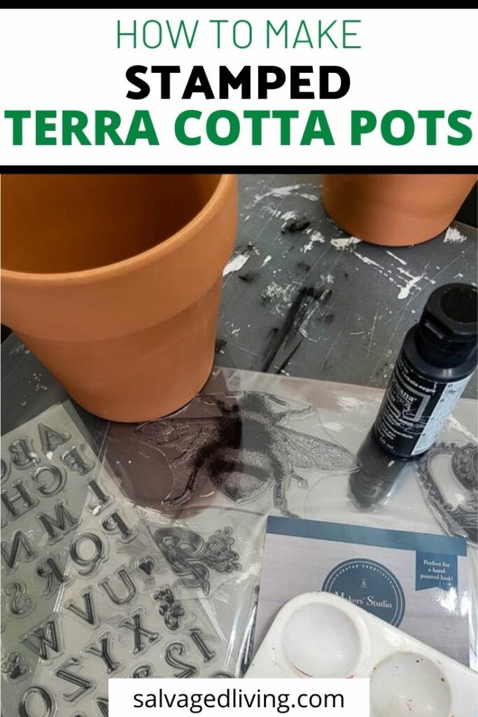 How To Make A Super Cute Stamped Terra Cotta Pot pin image