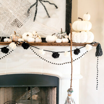 Halloween Mantel Using Newspaper Decor Ideas