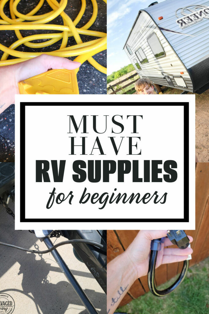 Here is a list of must-have items for your rv, this is a great list for beginner rv excursions. There is a lot to learn about taking camper vacations and towing an rv, but you can do it and the reward is so fun. This list of items to have for your RV will definitely help you get started camping! #rvadventures #rvwomen #beginnerrv #greatoutdoors