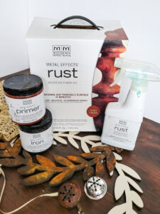 Learn how to rust wood or rust any surface with this amazing product and technique. Rust new things like wood and dollar store bells for gorgeous decor that feels old and vintage. You can make new things old with rust! #DIYdecor #rustychippy #rustfinish #painting technique #paintideas