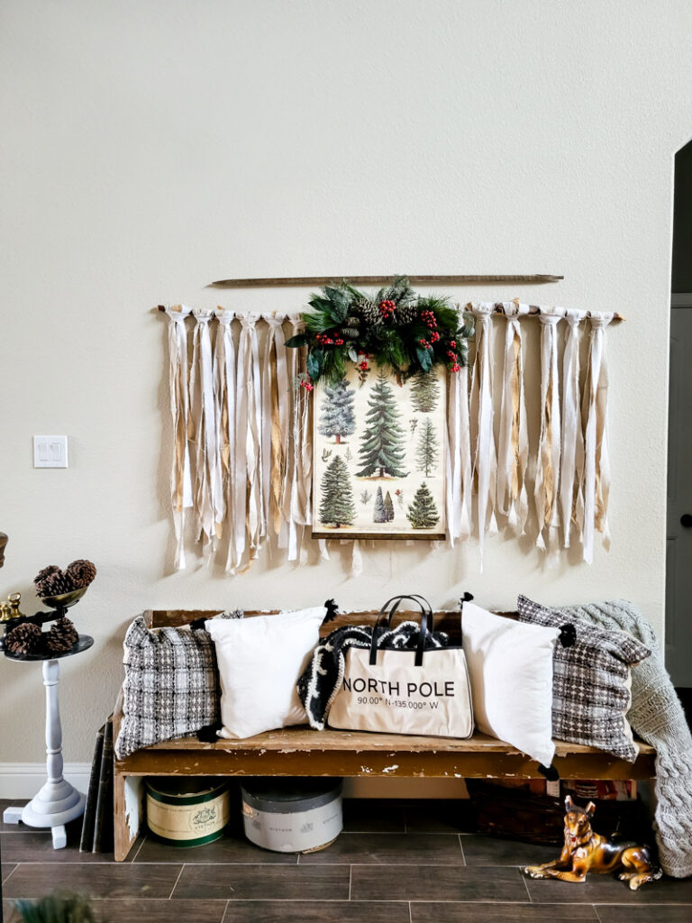 DIY cardboard gingerbread mantel ideas for your budget friendly Christmas decor. Paper crafting for Christmas is easy, gingerbread men and candy canes make this home full of child like joy for the holiday season! #gingerbreadcraft #papercraft #cardboardcraft