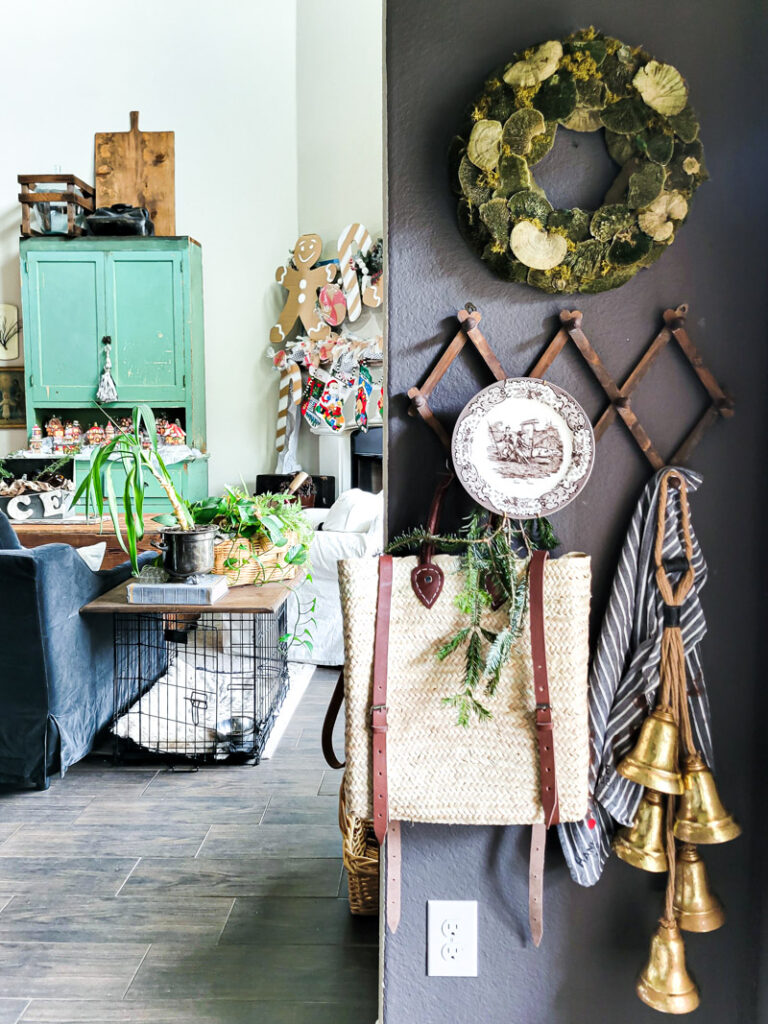 DIY cardboard gingerbread mantel ideas for your budget friendly Christmas decor. Paper crafting for Christmas is easy, gingerbread men and candy canes make this home full of child like joy for the holiday season! #gingerbreadcraft #papercraft #cardboardcraft