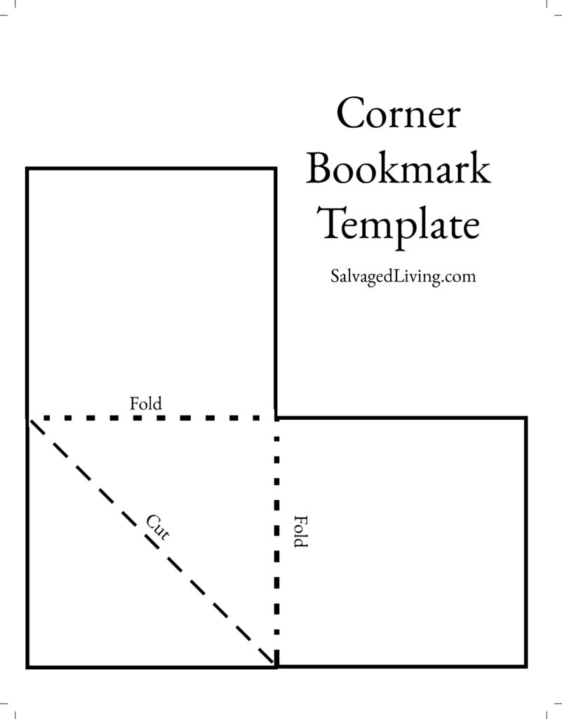 With this free corner bookmark template you can create endless corner bookmarks from cardboard, fabric or whatever scraps you have on hand. Corner bookmarks really stay in place and hold your place in a book plus they are great gifts, perfect to personalize and budget friendly to craft! #boomark #5mincraft #cardboardcraft #DIYgiftidea