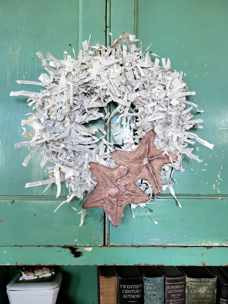 Use cardboard to make a beautiful DIY starfish and use as nautical decor! #cardboard #starfish #nautical #beach