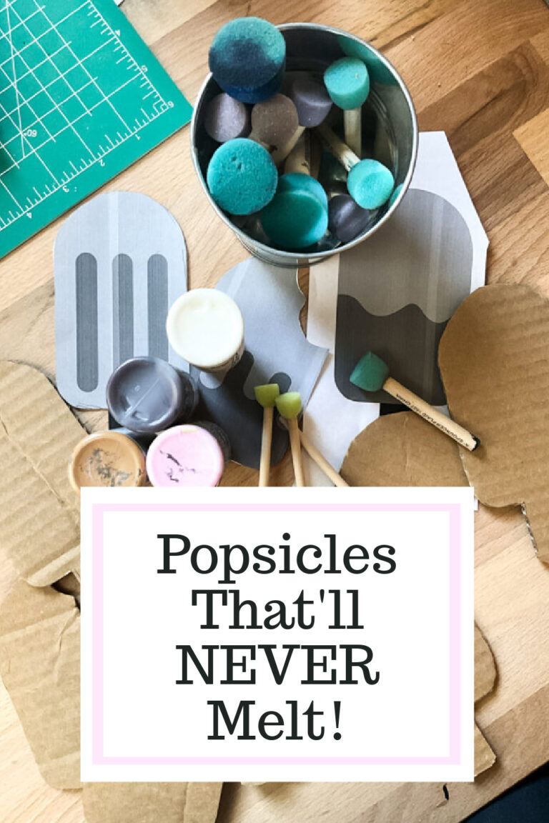 Adorable popsicle decor for your summer decorating enjoyment right here! These no mess popsicles are the perfect way to add some childhood fun to your adult vintage home. Made to look like vintage style signs, these popsicles crafted from cardboard are not only easy and fun to make, but a cheap decor idea! Use your own color shceme to make them fit your decorating style. Would be great 4th of July decor as well! #summerdecor #cardboardcraft #DIYgarland