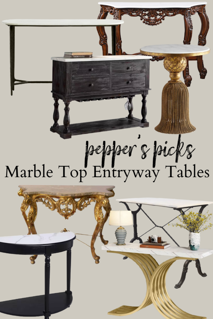 If you're on the hunt for an entryway table, look no further than these marble top entryway tables for a vintage vibe!